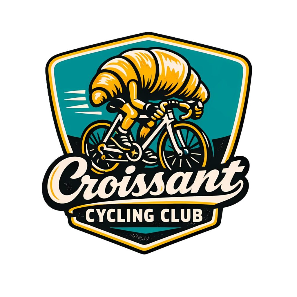 Croissant T-Shirt | Cycling Club Vintage French Bakery Badge Tee
