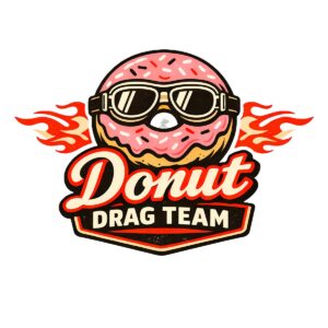Funny Donut Racing T-Shirt | Drag Team Retro Hot Rod Tee