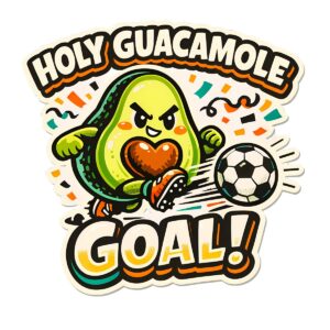 Funny Avocado Soccer T-Shirt | Holy Guacamole Goal Retro Football Tee
