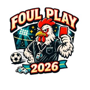 Funny Chicken Referee T-Shirt | Foul Play 2026 Retro Soccer Tee