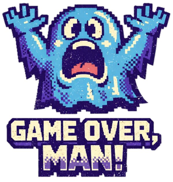 Arcade Ghost T-Shirt | Game Over Man Retro 8-Bit Pixel Tee