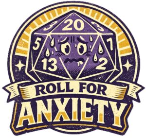 Funny D20 Dice T-Shirt | Roll for Anxiety Retro Tabletop Gamer Tee