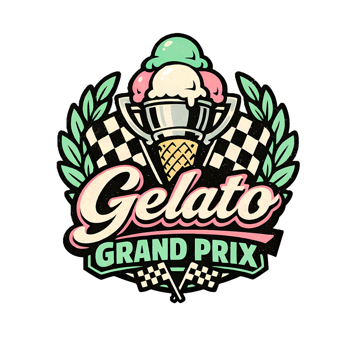 Gelato T-Shirt | Grand Prix Vintage Italian Ice Cream Racing Tee - Image 2