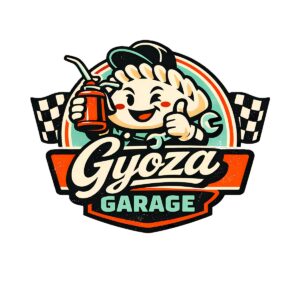 Gyoza T-Shirt | Gyoza Garage Retro Dumpling Racing Badge Tee