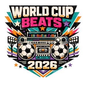 Retro Boombox Soccer T-Shirt | Cup Beats 2026 80s Football Tee