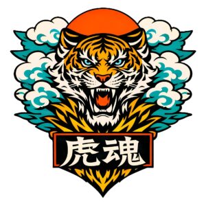 Anime Cloud Tiger Guardian - Japanese Tiger Spirit Retro Tee