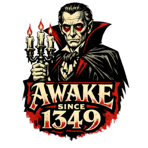 Funny Vampire T-Shirt | Awake Since 1349 Vintage Gothic Horror Tee