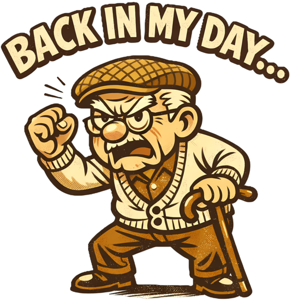 Funny Grandpa T-Shirt | Back in My Day Retro 50s Cartoon Tee