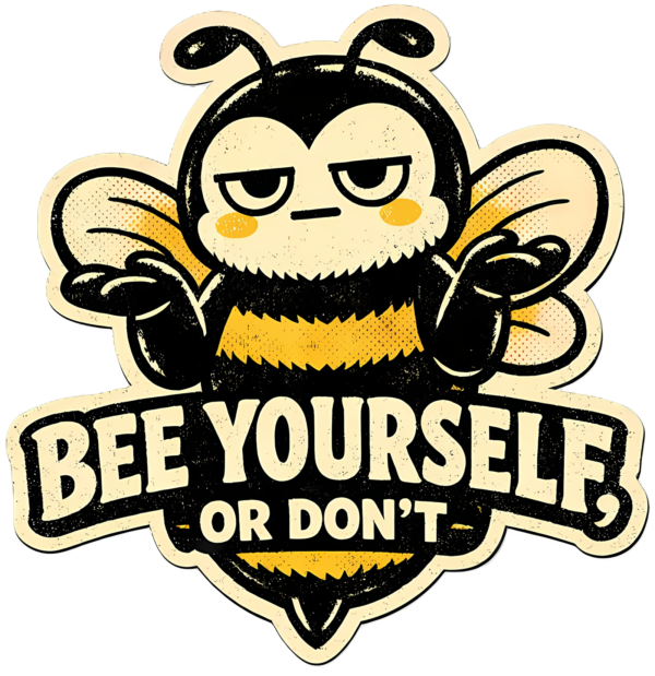 Funny Bee T-Shirt | Bee Yourself or Don't Kawaii Retro Pun Tee