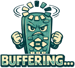 Funny Remote Control T-Shirt | Buffering Retro 80s TV Tee