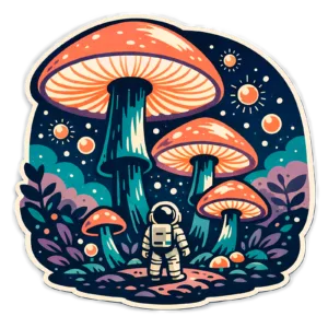 Cosmic Mushroom T-Shirt | Space Explorer Retro Psychedelic Tee