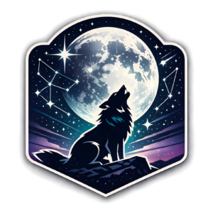 Cosmic Wolf T-Shirt | Howling at the Galaxy Retro Night Sky Tee
