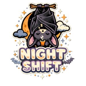 Cute Bat Night Shift Kawaii Tee