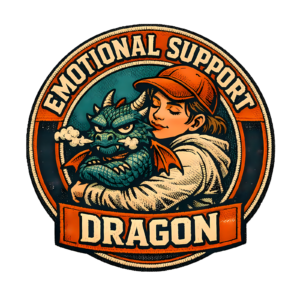 Funny Dragon T-Shirt | Emotional Support Dragon Retro Fantasy Tee
