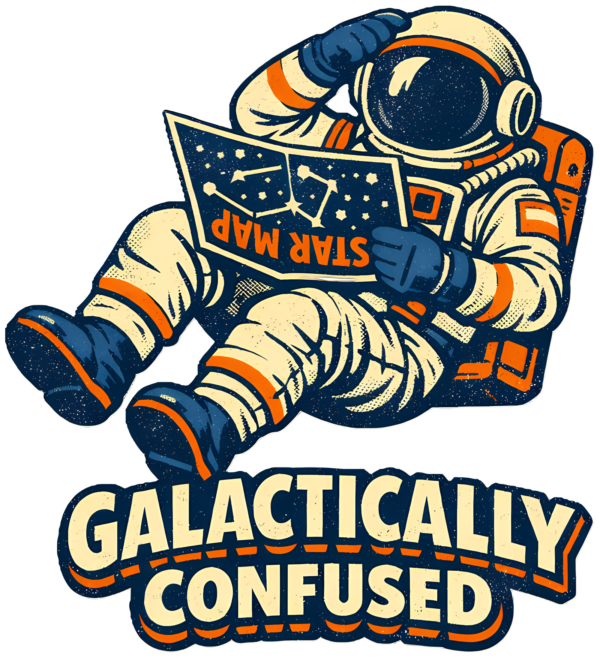 Funny Astronaut T-Shirt | Galactically Confused Retro 60s Space Tee