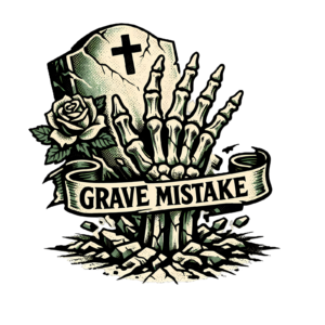 Funny Skeleton Hand T-Shirt | Grave Mistake Vintage Horror Tee
