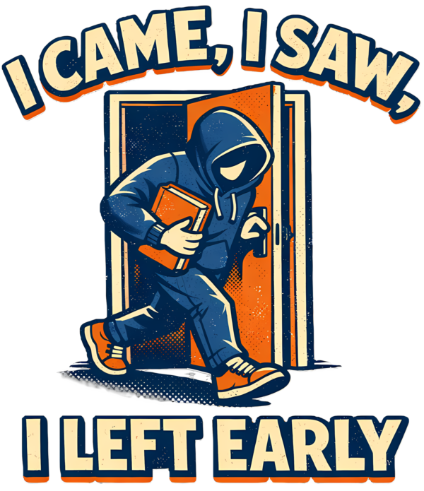 Funny Introvert T-Shirt | I Came I Saw I Left Early Retro 80s Tee