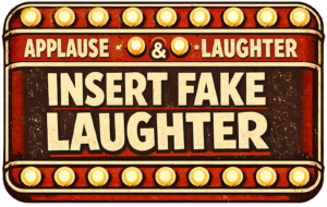Sitcom Sign T-Shirt | Insert Fake Laughter Funny Retro TV Tee