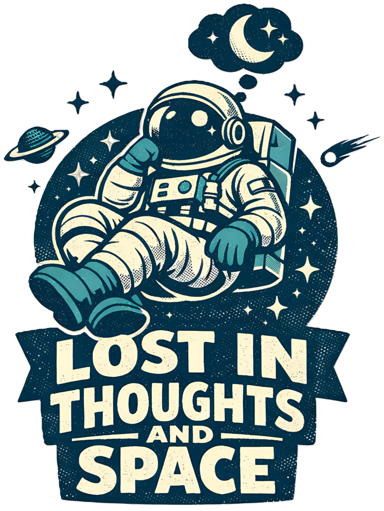 Astronaut T-Shirt | Lost in Thoughts and Space Funny Retro 60s Tee