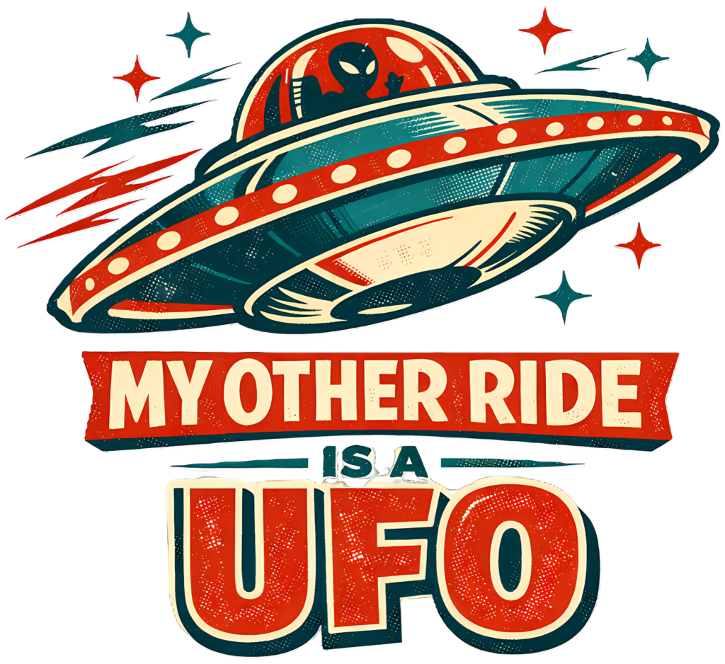 Flying Saucer T-Shirt | My Other Ride Is a UFO Funny Retro 50s Tee