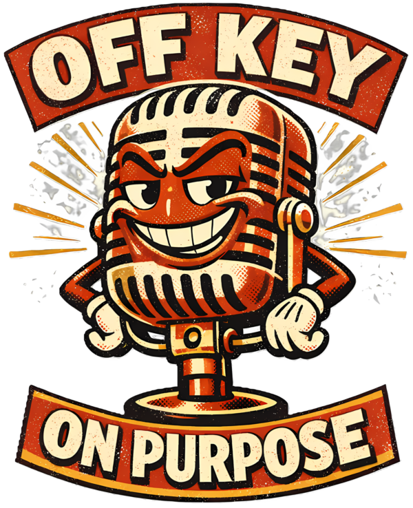 Vintage Microphone T-Shirt | Off Key On Purpose Funny Karaoke Tee