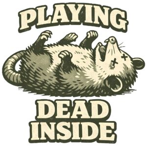 Funny Possum T-Shirt | Playing Dead Inside Retro 70s Tee