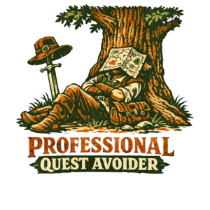 Funny Adventurer T-Shirt | Professional Quest Avoider Retro RPG Tee