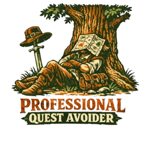 Funny Adventurer T-Shirt | Professional Quest Avoider Retro RPG Tee