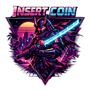 Retro Arcade Samurai T-Shirt | Insert Coin Synthwave Gamer Tee