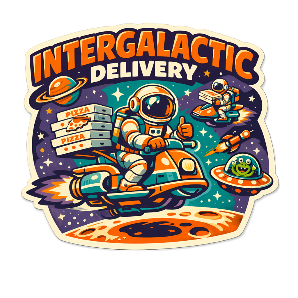 Astronaut Pizza T-Shirt | Intergalactic Delivery Retro Space Tee