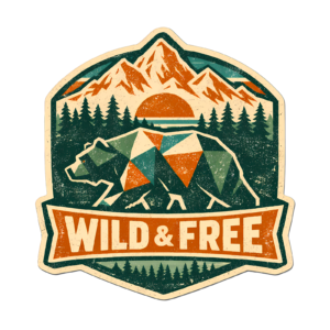 Bear Badge T-Shirt | Wild and Free Retro National Park Tee