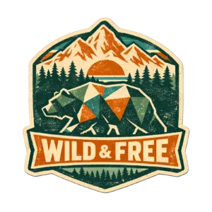 Bear Badge T-Shirt | Wild and Free Retro National Park Tee