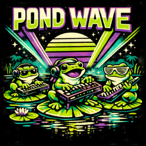 Funny Frog Synth T-Shirt | Pond Wave Retro Synthwave Music Tee