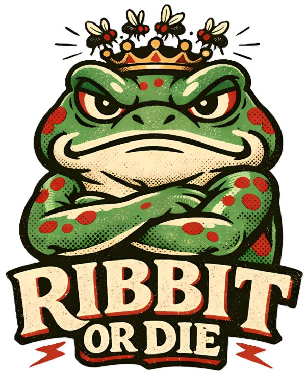 Funny Frog T-Shirt | Ribbit or Die Vintage Tattoo Flash Tee