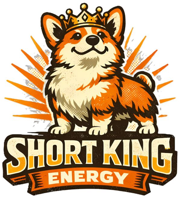 Short King Energy Retro 80s Dog Lover Tee