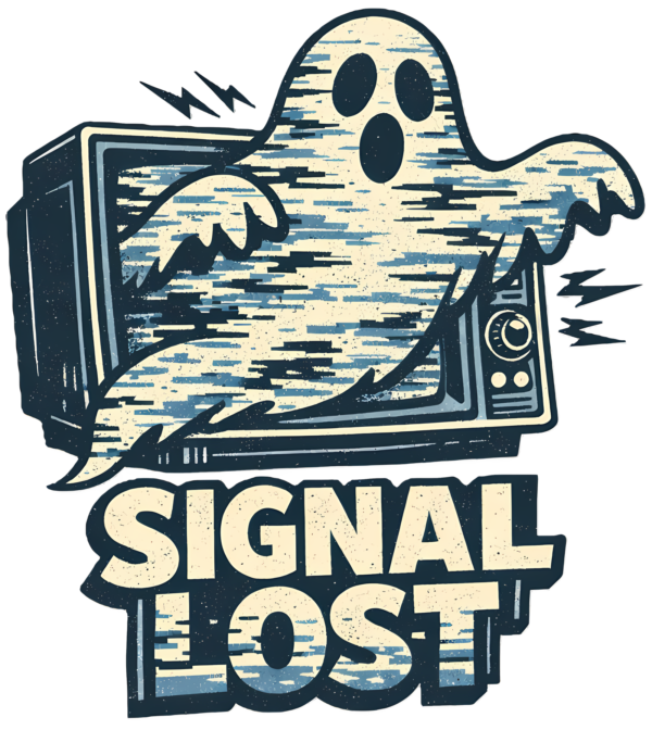 TV Static Ghost T-Shirt | Signal Lost Funny Retro Analog Tee
