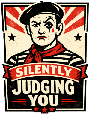 Funny Mime T-Shirt | Silently Judging You Vintage Cabaret Tee