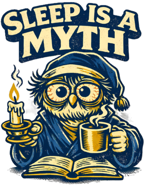 Night Owl T-Shirt | Sleep Is a Myth Funny Retro 70s Tee