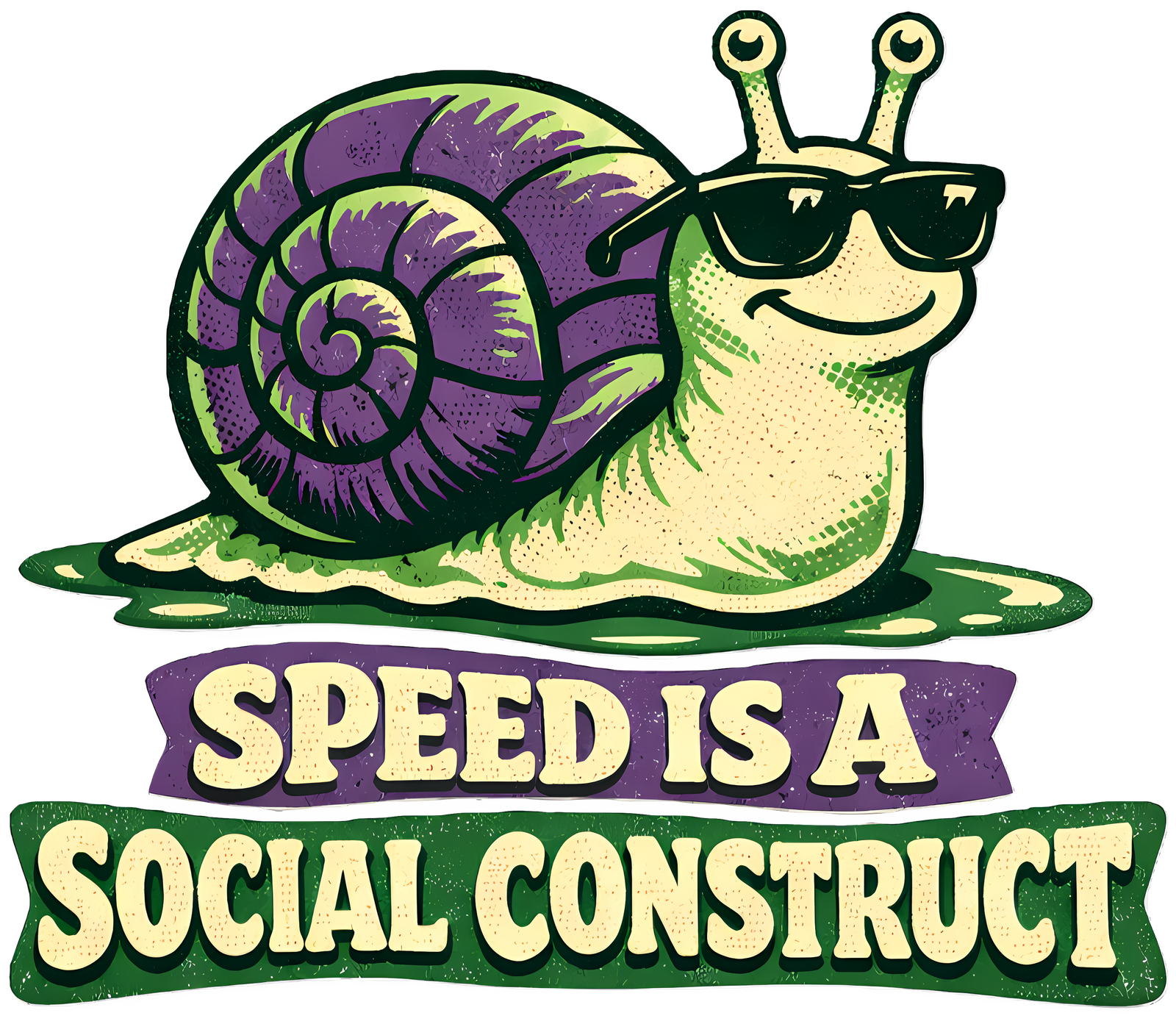 Funny Snail T-Shirt | Speed Is a Social Construct Retro 70s Tee