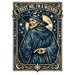 Funny Wizard T-Shirt | Trust Me I'm a Wizard Vintage Tarot Tee