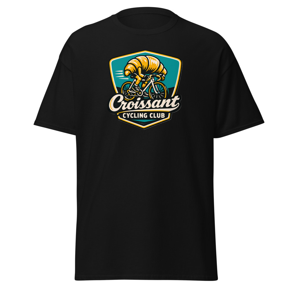 Croissant T-Shirt | Cycling Club Vintage French Bakery Badge Tee - Image 2