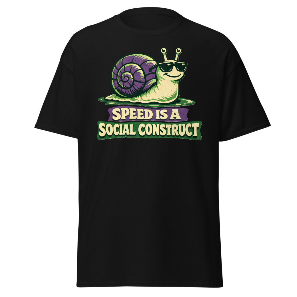Funny Snail T-Shirt | Speed Is a Social Construct Retro 70s Tee - Image 3