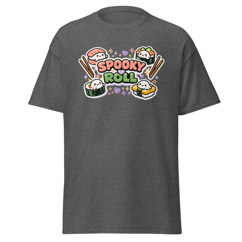 Kawaii Sushi Ghost T-Shirt | Spooky Roll Cute Halloween Foodie Tee - Image 3