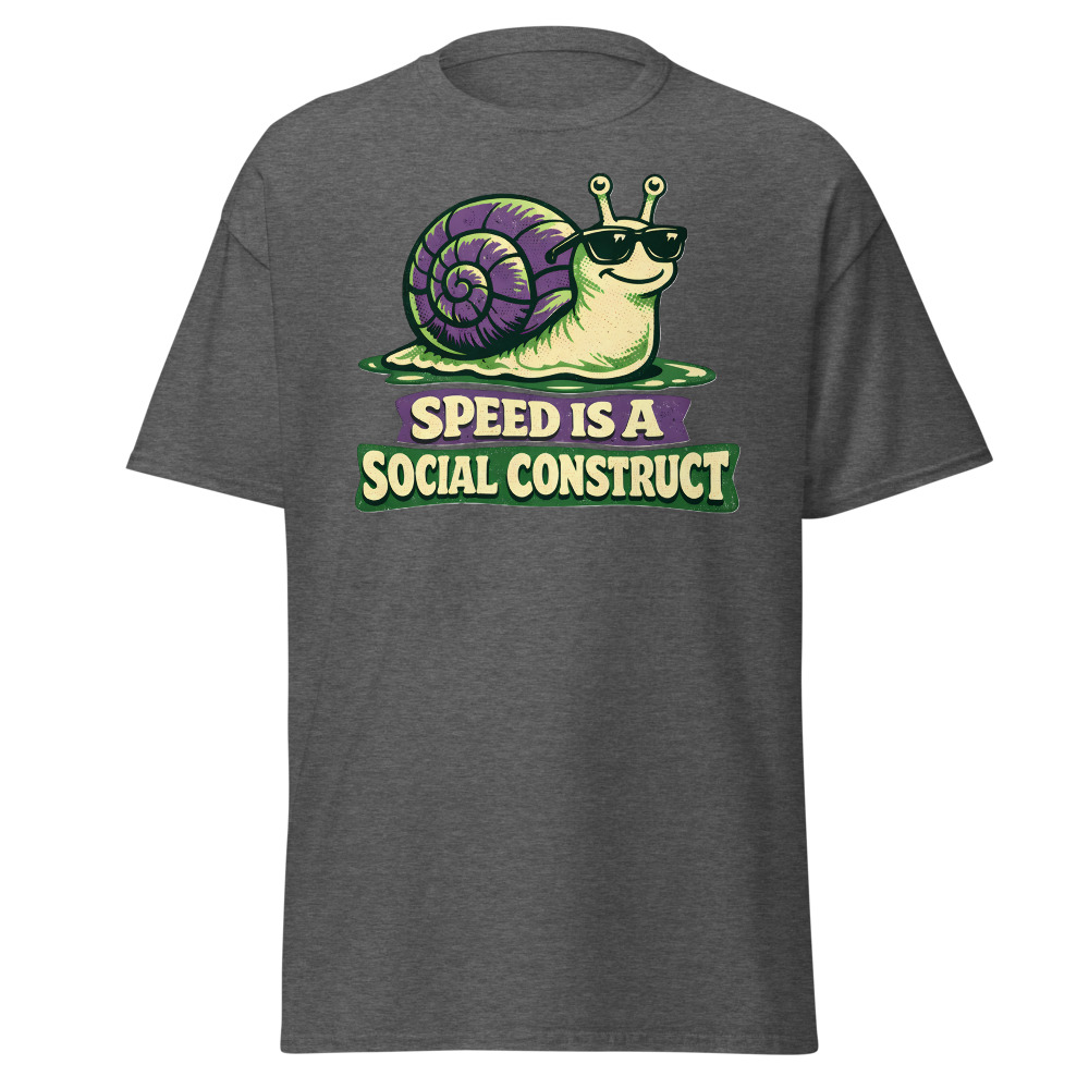 Funny Snail T-Shirt | Speed Is a Social Construct Retro 70s Tee - Image 4