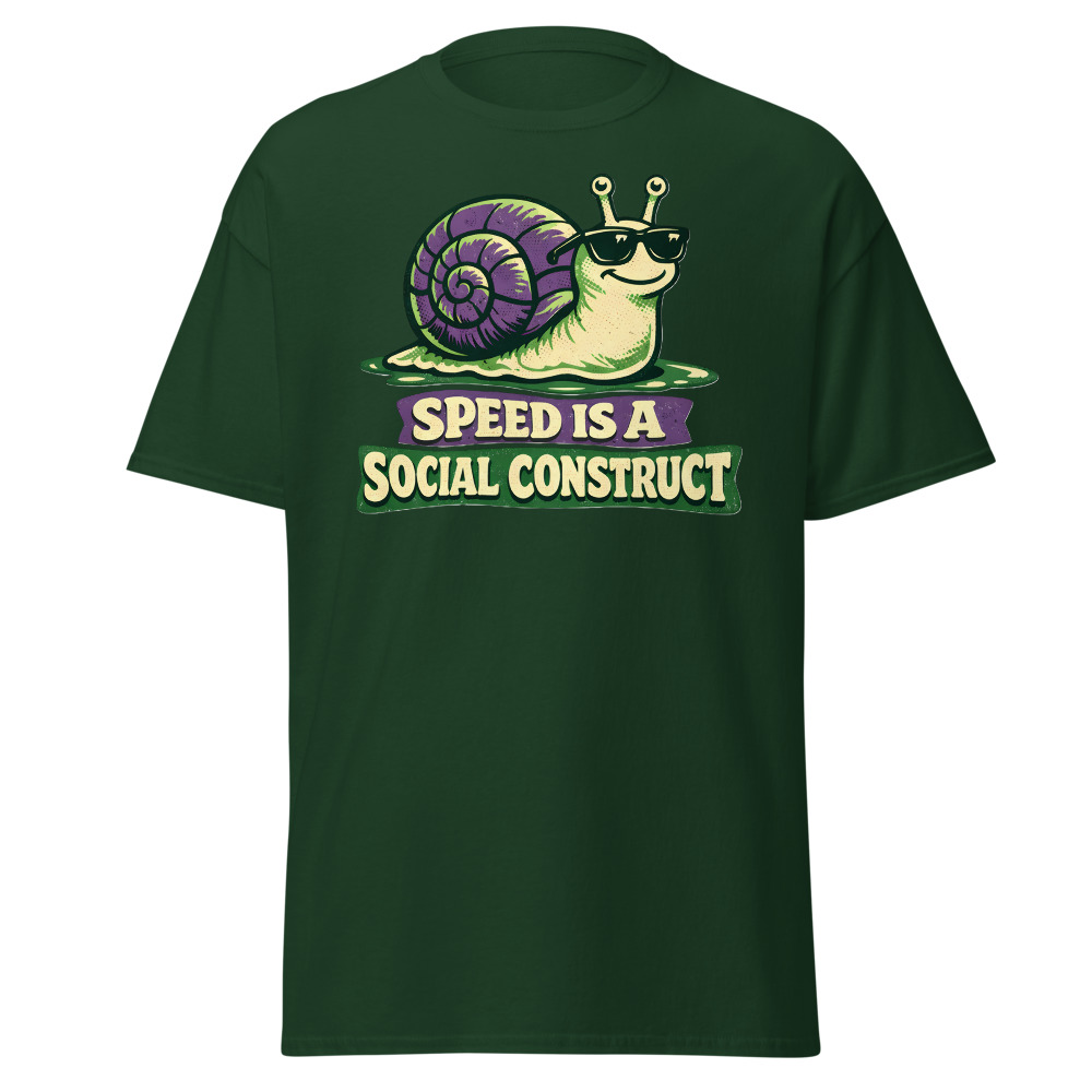 Funny Snail T-Shirt | Speed Is a Social Construct Retro 70s Tee - Image 5