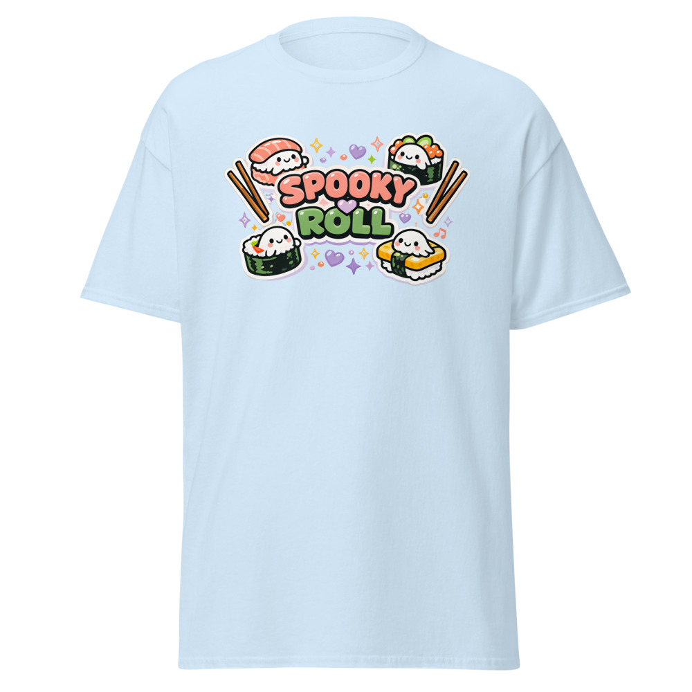 Kawaii Sushi Ghost T-Shirt | Spooky Roll Cute Halloween Foodie Tee - Image 5