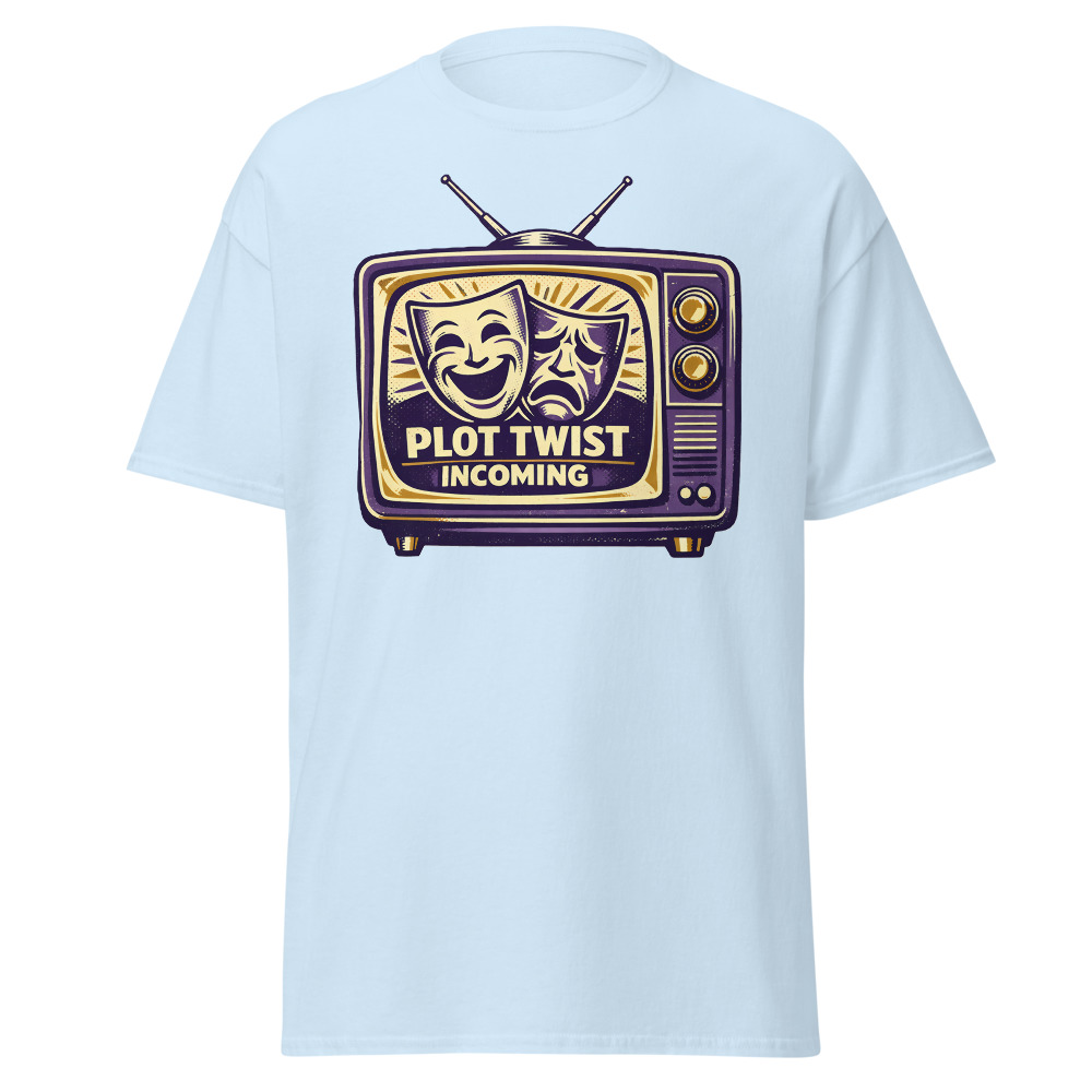 Retro TV Drama T-Shirt | Plot Twist Incoming Vintage Television Tee - Image 6