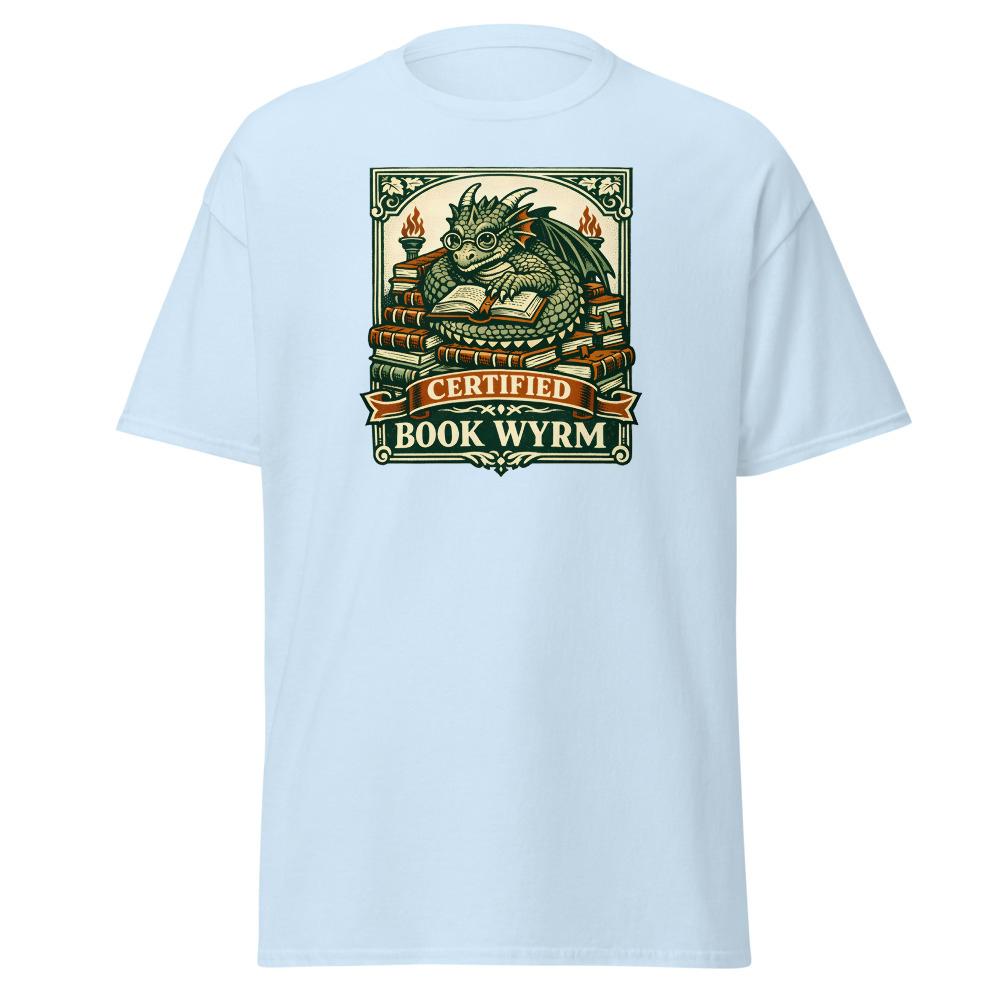 Funny Dragon T-Shirt | Certified Book Wyrm Vintage Library Tee - Image 6
