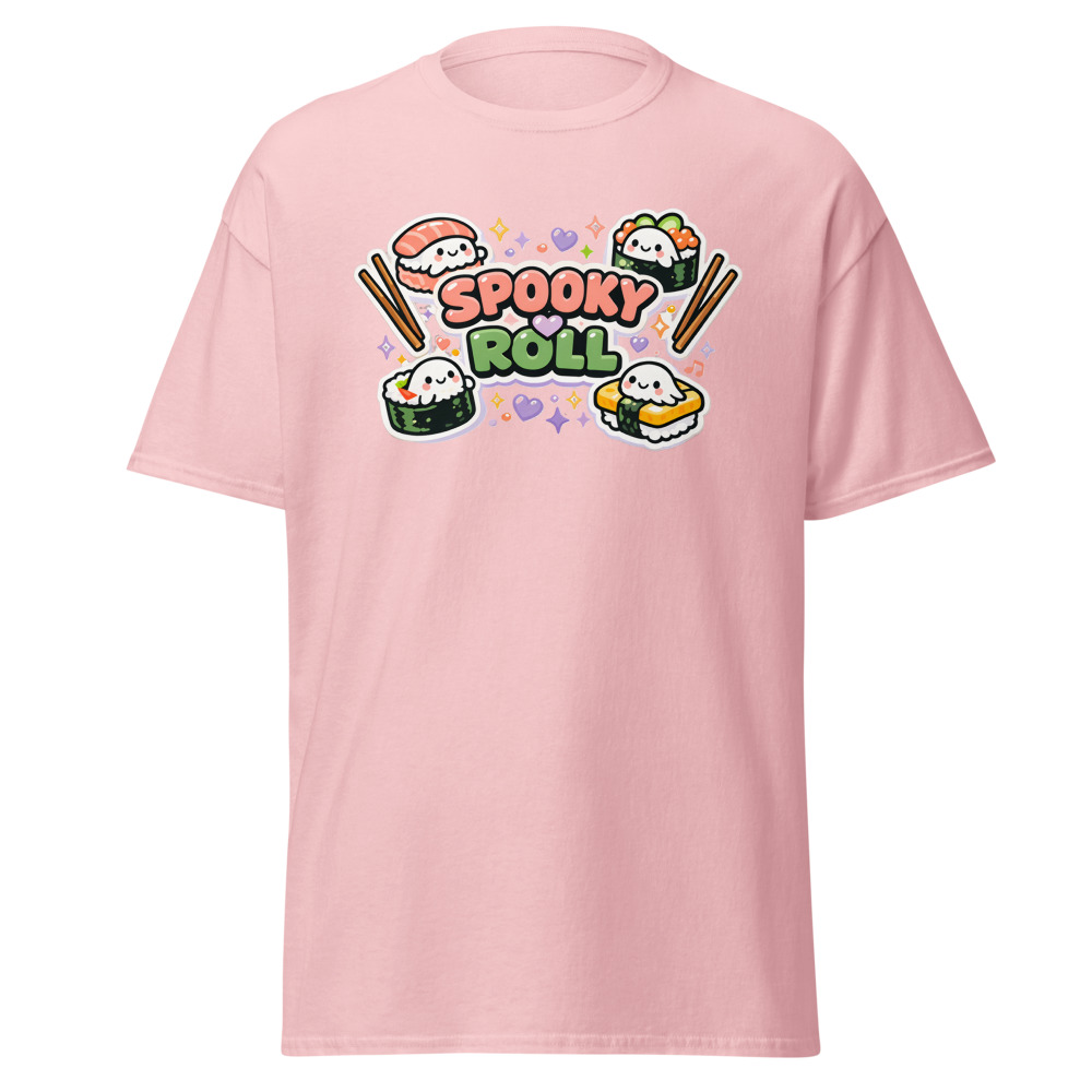Kawaii Sushi Ghost T-Shirt | Spooky Roll Cute Halloween Foodie Tee - Image 6