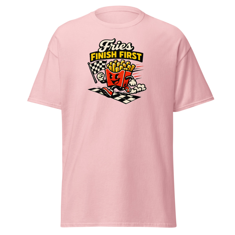 Funny French Fries T-Shirt | Fries Finish First Retro Racing Tee - Image 6